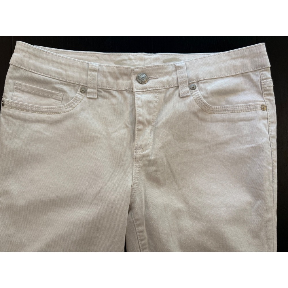 Seven7 Slim Bootcut Jeans Womens‎ 12 White Mid-Rise Stretch Denim